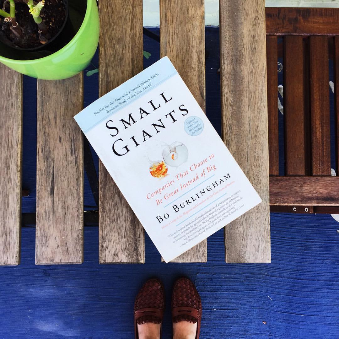 &ldquo;I could see that, unlike most entrepreneurs, their founders and leaders had recognized the full range of choices they had about the type of company they could create. They hadn’t accepted the standard menu of options as a given. They had allowed themselves to question the usual definitions of success in business and to imagine possibilities other than the ones all of us are familiar with.&rdquo; - Bo Burlingham
I recently finished reading &ldquo;Small Giants: Companies that Choose to be Great Instead of Big&rdquo; by Bo Burlingham.  I first heard of this book on a @TimFerriss podcast, and thought it sounded like a great read for a small business owner. While it is certainly packed with nuggets of wisdom that I can apply to my business, most of the businesses profiled, while &ldquo;small&rdquo; compared to publicly traded companies, operate on a much larger scale than mine. What I really loved about the book were the lessons that these companies&rsquo; owners learned as their companies grew. They had all approached decisions in a very intentional and thoughtful way, not just taking every opportunity that might come their way. It was a refreshing departure from the &ldquo;more, more, more, bigger, better&rdquo; culture that we live in (at least in the US). 