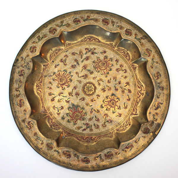 Vintage Indian Brass Tray