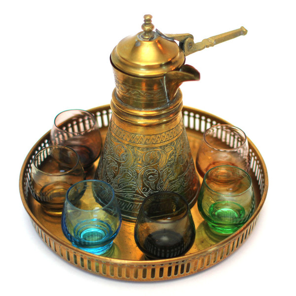 Indian Brass Tea Set